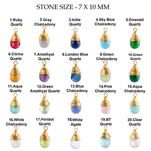 Precio al por mayor Ruby envuelto Alambre de cuarzo conector de latón chapado en oro único lazo Briolette conector para la fabricación de la joyería - Product Image 3