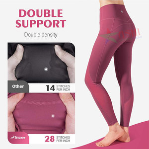 Mallas deportivas sin costuras de cintura alta, pantalones de Yoga a rayas para niñas, mallas deportivas para gimnasio - Product Image 6