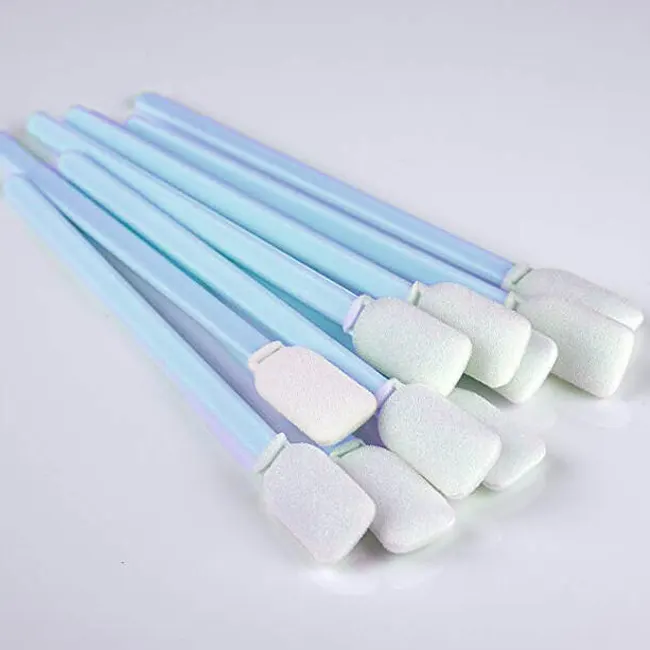 Blue handle Foam tip lint free swab sticks for inkjet printhead