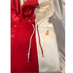 Sweat-shirt à capuche fendu bicolore doublé en Satin pour femme et homme, mode de haute qualité - Product Image 2