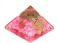 Pyramide d'Orgone en Quartz Rose, Pierre Précieuse, Faite à la Main, Vente en Gros, Pyramide d'Orgonite Énergétique en Cristal Naturel Metatron