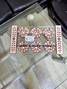 ถาดรองแก้วไม้ทำด้วยมือสุดหรูถาดเสิร์ฟทรงสี่เหลี่ยมผืนผ้าพร้อมแม่มุกถาดเสิร์ฟทรงสี่เหลี่ยมสไตล์อาหรับ - Product Image 4