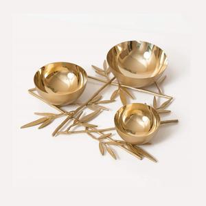 Bol à dessert de couleur or au design attrayant, qualité supérieure, forme ronde, bol de service pour fruits secs au meilleur prix - Product Image 1