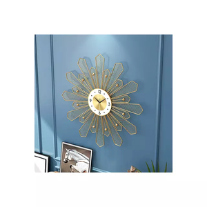 Antique carré décoratif grande horloge murale pendule métal encadré décor à la maison classique Art déco Design - Product Image 3