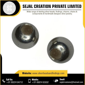 Cuentas lisas de Plata de Ley 925 de alta calidad, hallazgos de joyería surtidos, exportador de suministro a granel, incluidas cadenas, cuentas de varios tamaños - Product Image 3