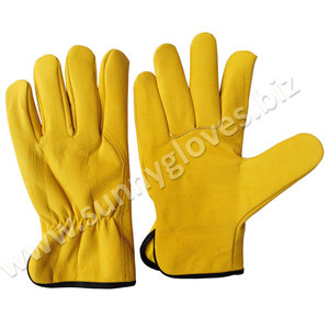 Yellow Goat Skin <b>Driver</b> -<b>Gloves</b> Working -<b>Gloves</b> - Product Image 4