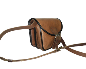Bolso de hombro cruzado de cuero genuino para mujer, bolso de hombro con tirantes laterales, estilo de moda Vintage, lona de algodón para niñas y mujeres - Product Image 1