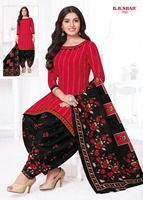 Ensemble Salwar Kameez Panjabi pour Femme, Tenue Imprimée Numérique en Coton, Robe Prête-à-Porter avec Dupatta en Pur Coton RoyalExport