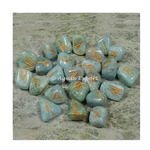 2023 get now Natural Crystals healing Chakra Stones Citrine Futhark Rune Set for jewellery making