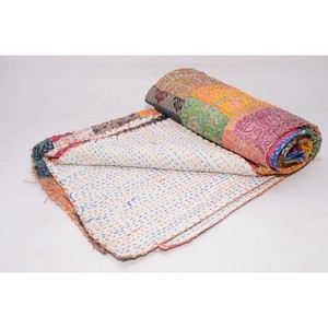 Handmade Throw Reversible <b>Blanket</b> Bedspread Vintage Kantha Quilt Cotton <b>Blanket</b> Gudari - Product Image 5