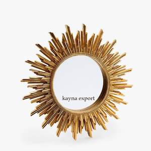 LUXURY LOOK FANCY DESIGN DECORATIVE WALL <b>MIRROR</b> LIVING ROOM WALL DECOR <b>MIRROR</b> <b>GOLD</b> METAL EDGE WORK DESIGNER RESTAURANT DECOR - Product Image 1