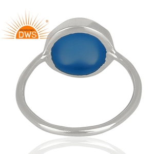 Round Blue Chalcedony Gemstone Handmade <b>Ring</b> <b>Silver</b> Fashion unisex <b>Ring</b> Manufacturer <b>925</b> <b>silver</b> <b>Ring</b> Jewelry - Product Image 3