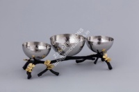 Multifunctionele schuifbare salontafel met decoratief dienblad voor bruiloften, Diwali, snacks, gedroogd fruit, chips, chocolaatjes en warme gerechten.