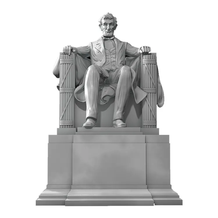 Бронзовая мраморная скульптура Авраама Линкольна, сидящая статуя в стуле