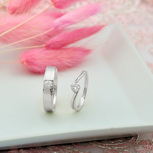 Bague de couple romantique en argent sterling 925 pour mariage et anniversaire-Design unisexe - Product Image 3