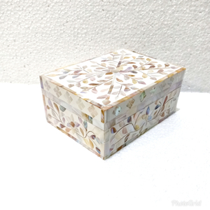 BONE INLAY JEWELRY BOX DECORATIVE WOODEN INLAY BOX - Product Image 3