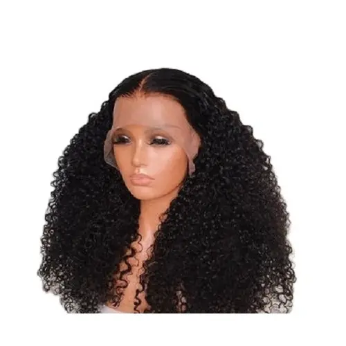 Yüksek yoğunluklu bakire Afro Kinky İnsan saç peruk doğal renk siyah kadınlar için tarafından saç imalatı hindistan toptan
