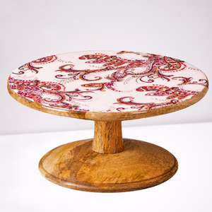 ที่วางเค้กไม้เคลือบทรงกลมพิมพ์ลายสำหรับงานเลี้ยงวันเกิดงานแต่งงานบ้านโรงแรมครบรอบ - Product Image 1