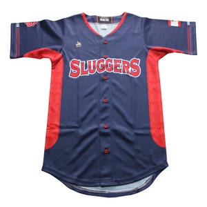 Sublimación personalizada, camisetas de béisbol frontales con botón completo, ropa deportiva transpirable, ropa de equipo tradicional, diseño de talla grande, opciones - Product Image 1