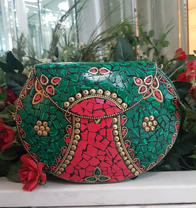 Bleu Couleur Mosaïque Élégant Embrayage Main Bourse Femme Soirée Embrayage Sac À Main Pour Filles Femme à prix abordable par LUXURY CRAFTS - Product Image 1