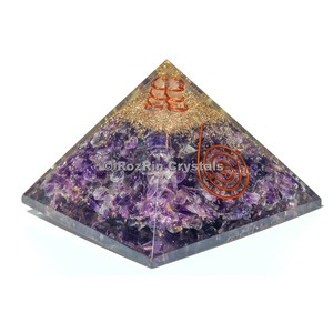 Pyramide Orgone en spirale améthyste, pyramide d'améthyste, - Product Image 2