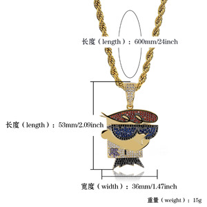 Hiphop Zircon Collier pendentif <span class=keywords><strong>Dexter</strong></span> <span class=keywords><strong>personnage</strong></span> de <span class=keywords><strong>dessin</strong></span> <span class=keywords><strong>animé</strong></span> pour homme - Product Image 6