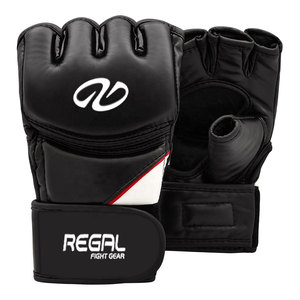 MMA Fighting Gloves PU Leather <b>Black</b> Durable Martial Arts Training Gloves - Product Image 3