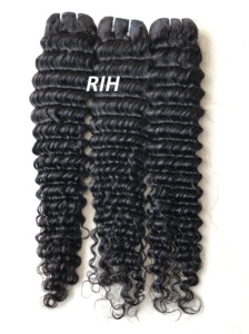 Paquetes de extensión de cabello humano rizado profundo virgen alineados con cutícula de largo de 22 pulgadas Camboyano de extensiones de proveedor de cabello indio - Product Image 4