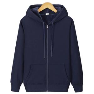 Sudaderas con capucha de hombre con estampado de logotipo personalizado y manga larga con cremallera 100% algodón para invierno - Product Image 5