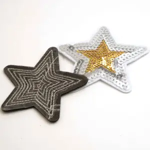Parches de estrellas con lentejuelas bordadas, parches para coser/planchar, insignias, apliques para ropa, apliques de flores, decoración DIY