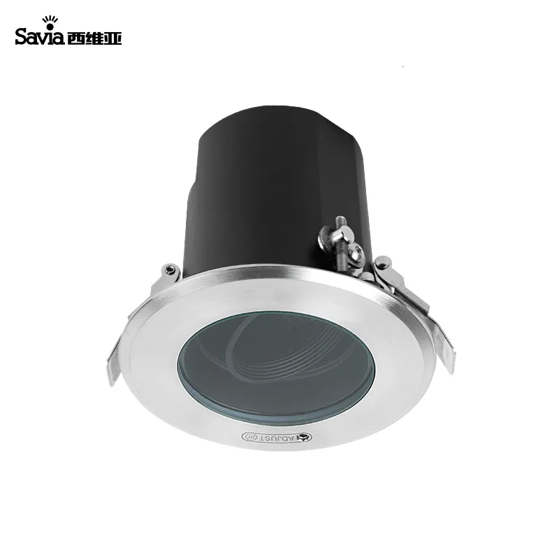 Savia Lampu Langit-langit Tersembunyi Taman, Savia Tahan Air IP67 Bulat Luar Ruangan Koridor Taman Hotel Bayangan LED 7W Sinar Dapat Disesuaikan Spot Downlight