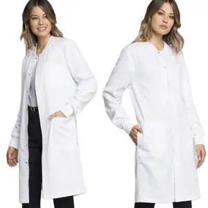 Waterproof Anti-static White Knitted Fabric Doctor Hospital Blouse Lab Coat Eco-friendly Customized Hospital Uniforms for Unisex