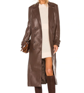 การออกแบบแฟชั่นใหม่สไตล์ยาวเงาหนังแจ็คเก็ตผู้หญิง2021 - Product Image 3