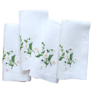 Broderie Blanc Marguerite Table Serviette Coton Ajouré Dîner Serviette pour La Maison Hôtel Restaurant De Mariage Quang Thanh Broderie - Product Image 1