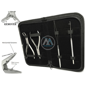 Pince de fermeture en acier inoxydable pour extensions de cheveux, kit d'outils multifonctionnel rose pour anneaux de micro liens, perle d'extensions de plumes - Product Image 6