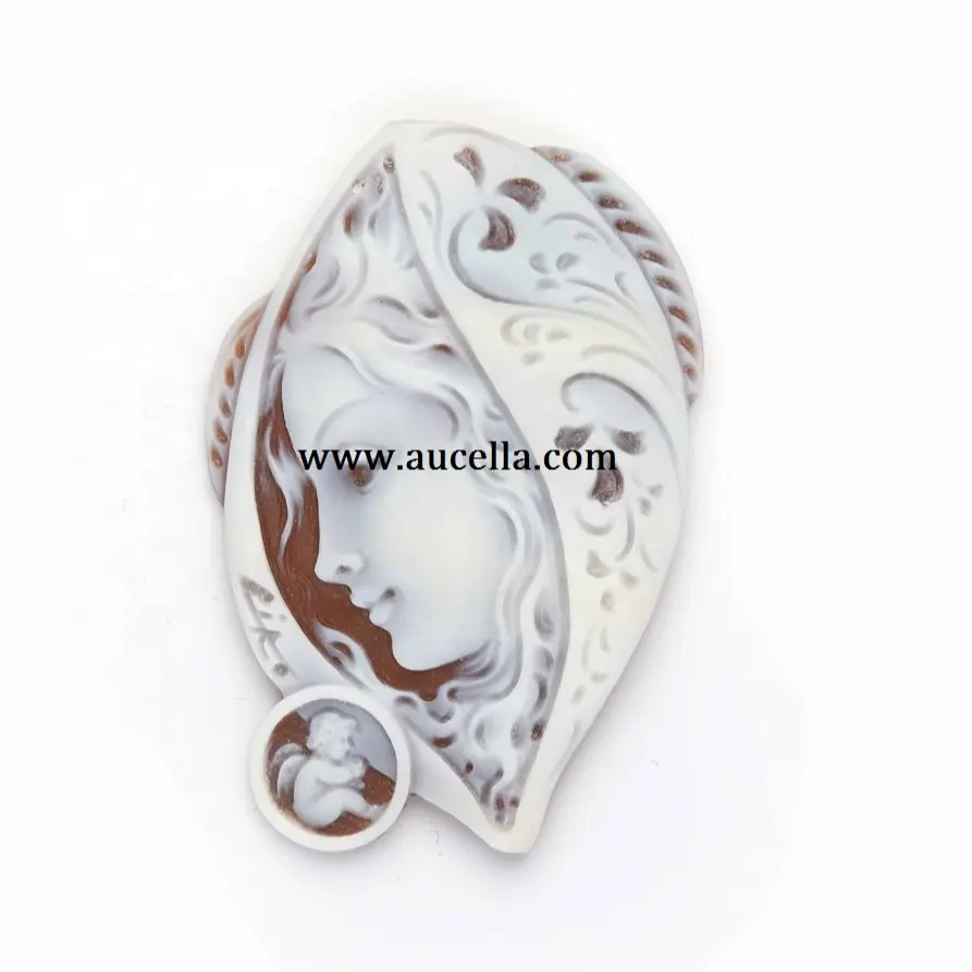 Made In Italy New Style Carving Natürliche Muschel Sardonyx Cameo Big Size