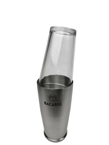 Blue Insulated Cocktail Shaker Set with Geometric Pattern and Stainless Steel Jigger for Beverage Mixing - Product Image 4