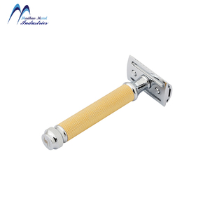 Pearl <b>Mens</b> Straight Brass & Metal Handle Stainless Steel Double Edge Safety <b>Razor</b> for Face - Product Image 1