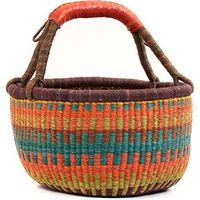 Nouveau panier décoratif moderne Bolga (herbe de mer naturelle) d'origine vietnamienne traditionnelle, panier de rangement multifonctionnel pour l'extérieur