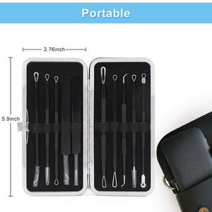 Kit d'outils pour enlever les points noirs, 10 pièces, pinces à épiler, pour homme et femme, en acier inoxydable, à la mode - Product Image 2