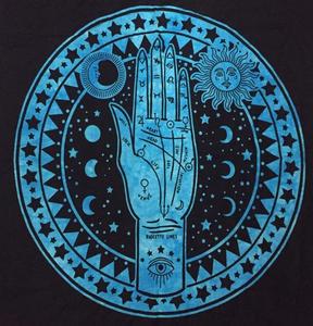 Tapiz quiromancia Humsa pequeño cartel colgante de pared estilo Art Deco impreso azul 100% algodón étnico por consignadores indios - Product Image 1