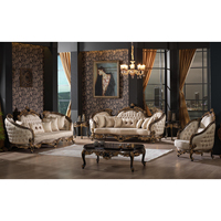 Ensembles de fauteuils design pour la maison, ensembles de canapés Chesterfield, meubles de style turc avec structure en bois, mobilier royal