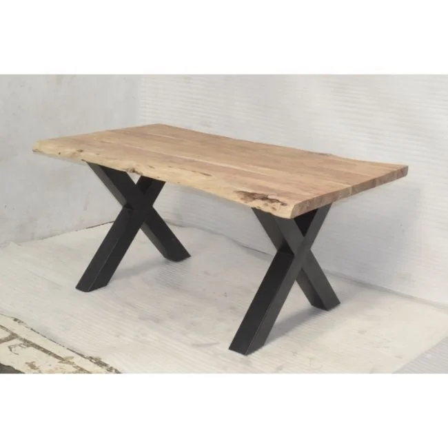 Классический обеденный стол с ножками из акации/Промышленный обеденный стол