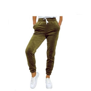 Best Quality Lady Jogging Stretchy Mid Pleated Trousers Solid Colour <b>Stacked</b> Pants Fashion Workout Sweatpants for Summer Flat - Product Image 6