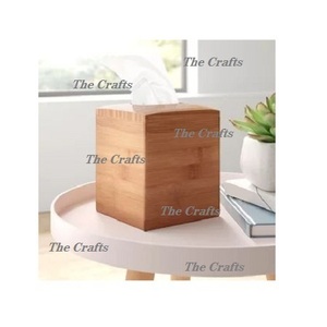 Porte-papier de soie brun en bois de haute qualité boîte à mouchoirs Premium pour accessoires de cuisine et de salle de bain - Product Image 5