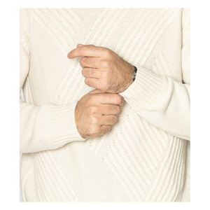 Áo len nam cao cổ dệt kim chất liệu len cashmere 100% cao cấp màu trắng, tay dài, thích hợp cho mùa đông - Product Image 5