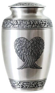 Hermoso patrón de encaje de oro plateado Metal latón/aluminio urnas de cremación para adultos urnas de almacenamiento de cenizas funerarias conmemorativas para humanos - Product Image 6