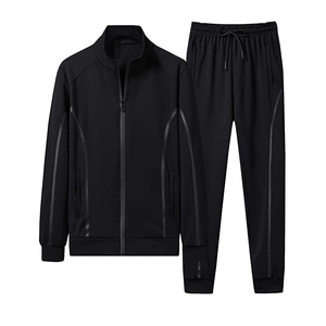 Survêtement en coton molletonné pour hommes, vêtement sur mesure, avec poche à rabat, coupe slim, pour le jogging, 2 pièces, nouvelle collection - Product Image 1