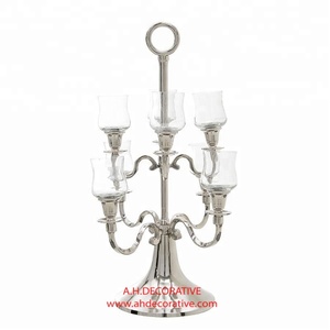 Bougeoir en cristal plaqué or Royal Design Candélabre de luxe fait main pour hôtels et décoration de mariage - Product Image 2
