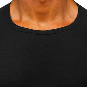 Camiseta 100% de algodón para hombre, ropa blanca con estampado de logotipo personalizado liso de alta calidad, color negro, venta al por mayor - Product Image 4